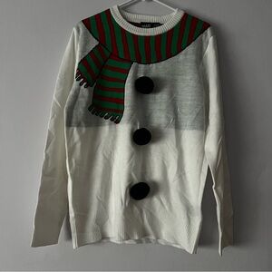 NWT MAD Engine Festive Snowman with Scarf Sweater Medium